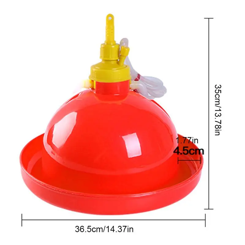 

Automatic Chicken Drinking Fountain Device Round Hanging Cup Waterer Bowl Pet