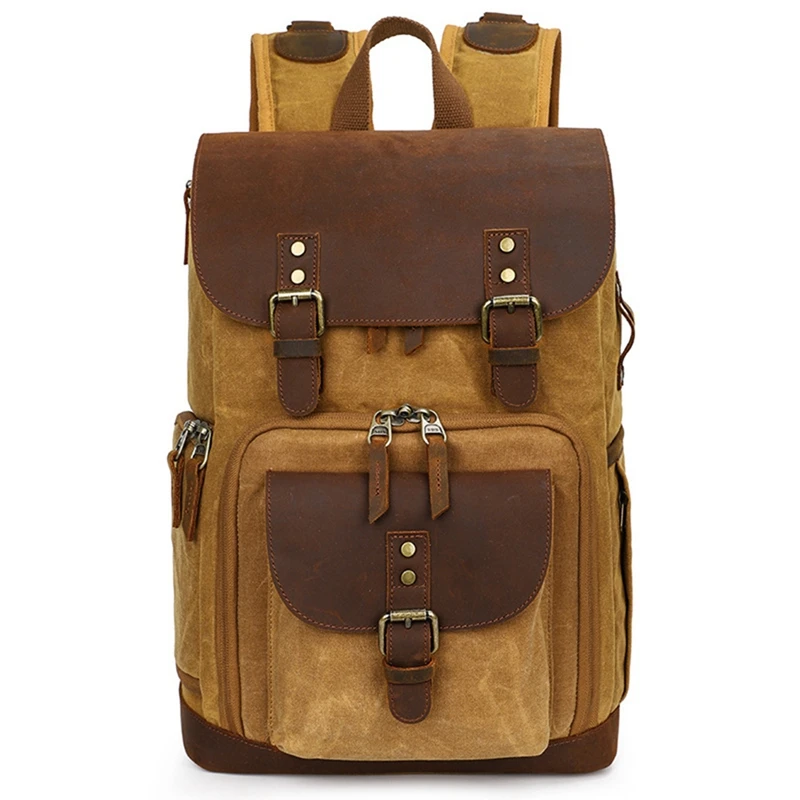 

Camera Bag Waterproof over Batik Canvas Retro SLR Digital Camera Bag Liner Backpack Yellow