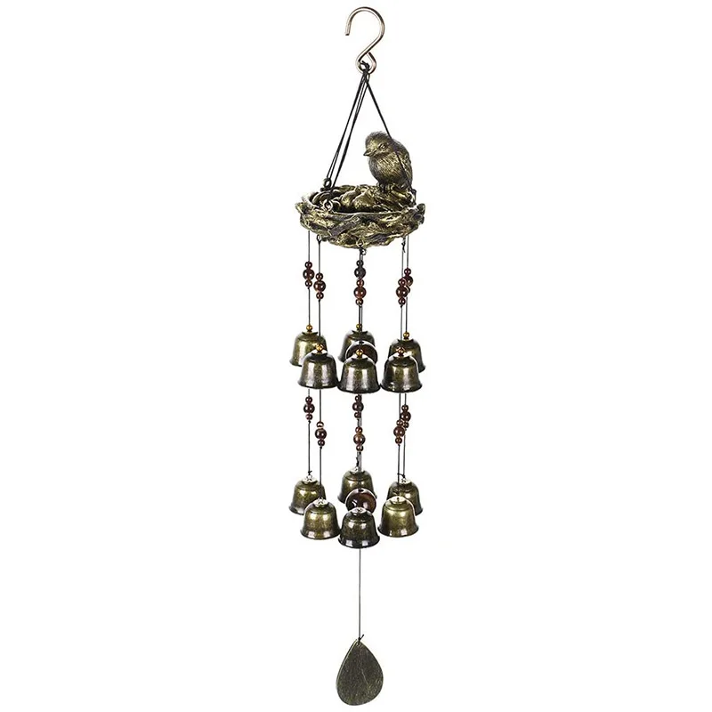 

Resin Bird's Nest wind chimes decorate home bell outdoor garden bird pendants