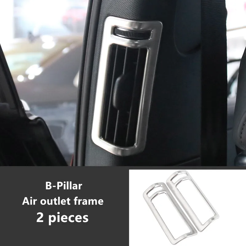 B pillar air vents Автомобильный Стайлинг консоль CD панель переключения передач декоративная крышка воздуха на выходе рамка наклейки для Audi A7 A6 C7 задняя панель прикуривателя - Название цвета: B pillar air vents