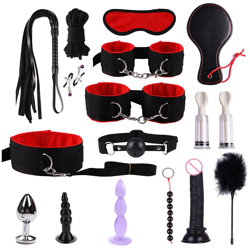 25 шт./компл. БДСМ игры для взрослых набор бондажа эротические наручники зажимы