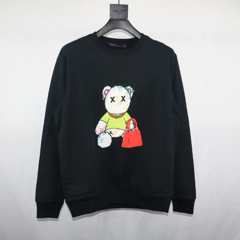 

21FW Runway Luxury Brand Clothes Cute Color Bear Sweatshirt High Quality Fashion Graphics Streetwear Men Women