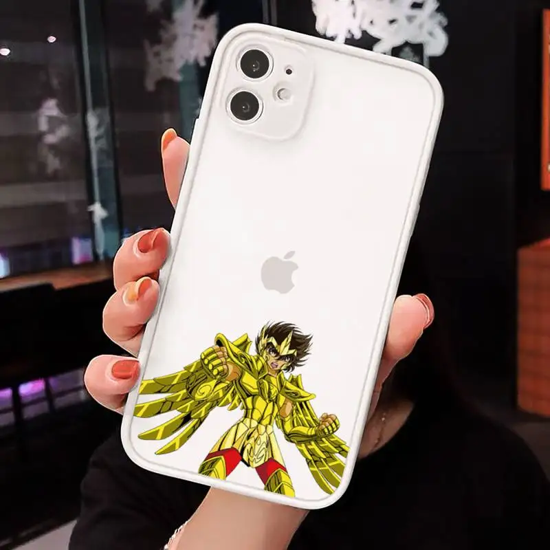 

Saint Seiya Anime cartoon Phone Cases Matte Transparent for iPhone 7 8 11 12 s mini pro X XS XR MAX Plus cover funda