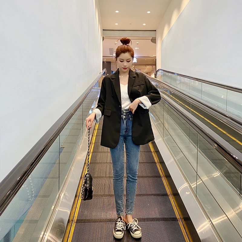 

2021 new Korean version of the spring and autumn small suit jacket female trendy casual net red suit suit British style blouse