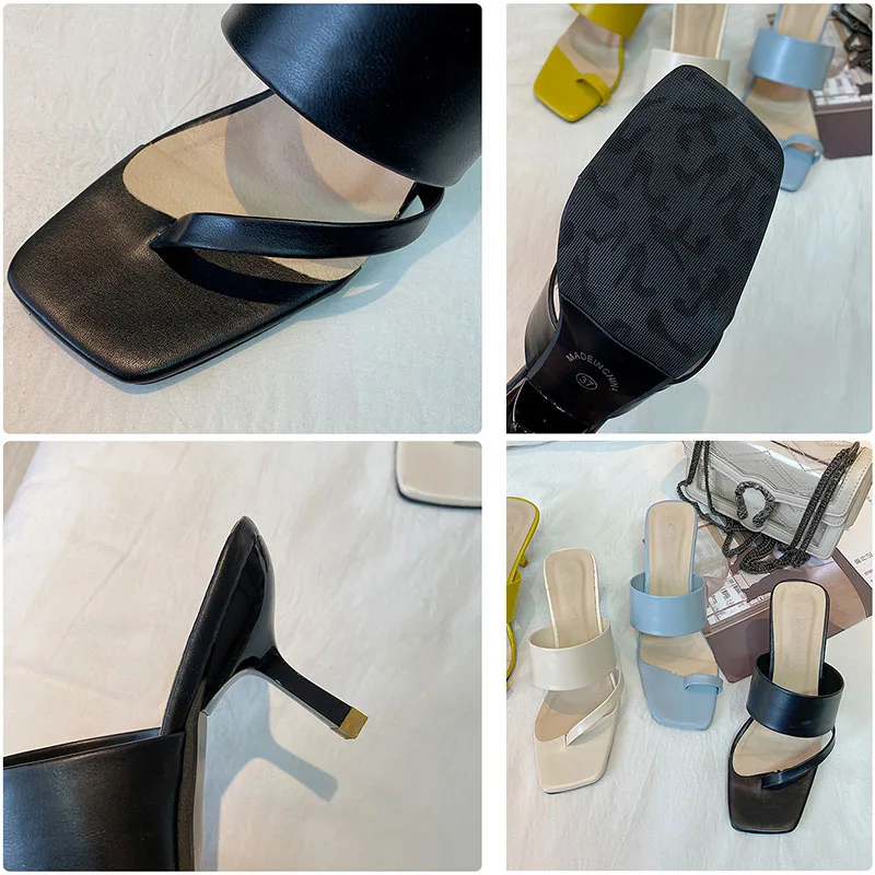 

Women fashion Summer Sandals Woman shoes Slides Female Thin High Heels Flip Flops Women's Elegant Shoes Ladies Beach Shoes New