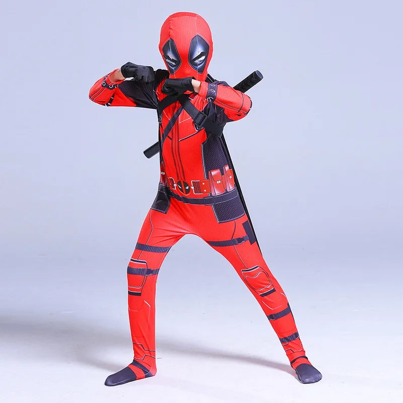 Детский костюм супергероя Дэдпула детский из спандекса для мальчиков