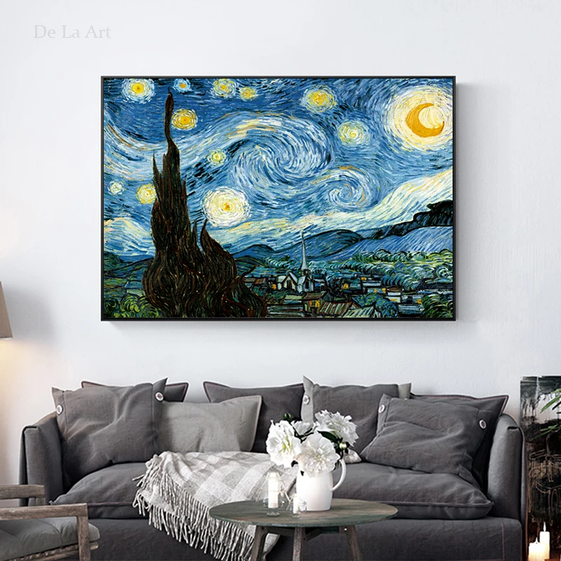 

Van Gogh Starry Night Famous Wall Paintings Reproductions Impressionist Landscape Wall Art Canvas Prints Home Decor Cuadros