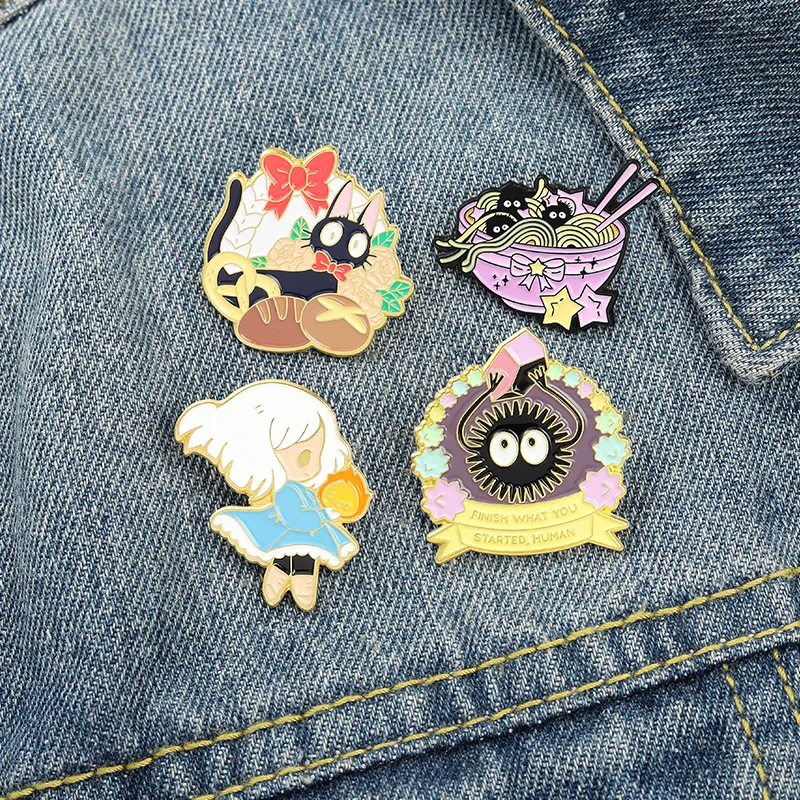 

New Korean Version Of The Big-Eyed Cute Baby Cute Brooch Little Girl Cute Pet Black Cat Badge Color Matching Corsage Wholesale