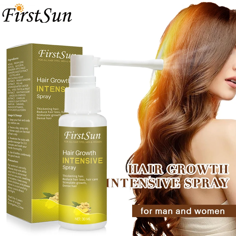 

Firstsun Hair Growth Spray Effective Ginger Essence Extract Anti Hair Loss Nourish Roots For Men Hair Loss Products