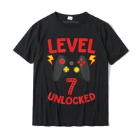 level 7 unlocked funny 7 year old gamer birthday shirt men newest design tops tees cotton tshirts 3d printed