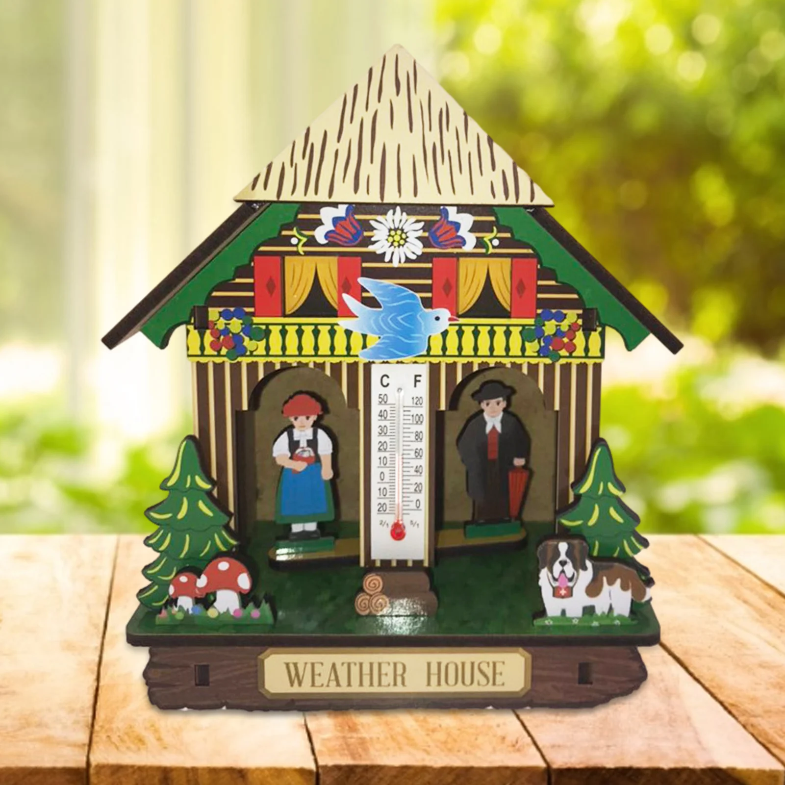 

Creative Weather House With Thermometer Barometer Thermometer Wall Mounted Weather Hygrometer Home Decor