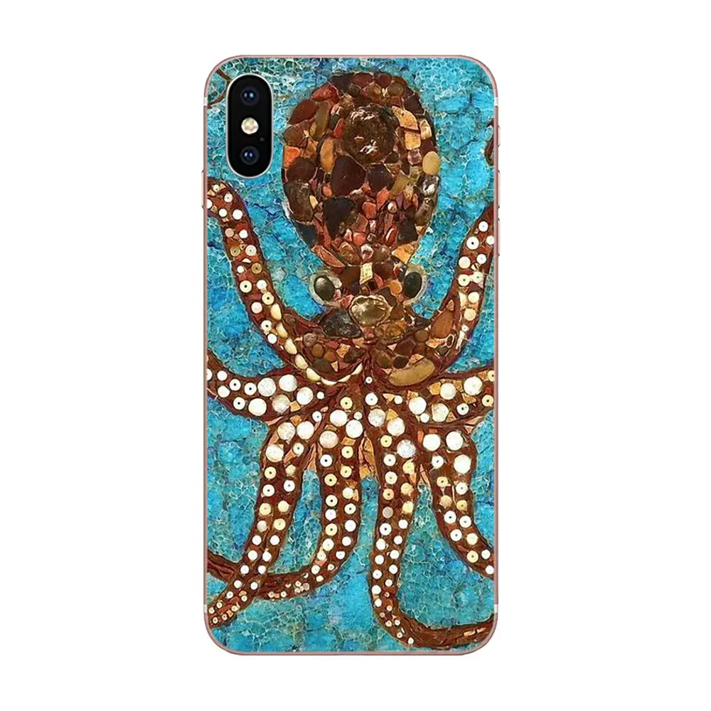 Мягкий чехол с мозаикой Octopus для Sony Xperia Z Z1 Z2 Z3 + Z4 Compact Z5 Plus M2 M4 XA XA1 XZ Premium | Мобильные