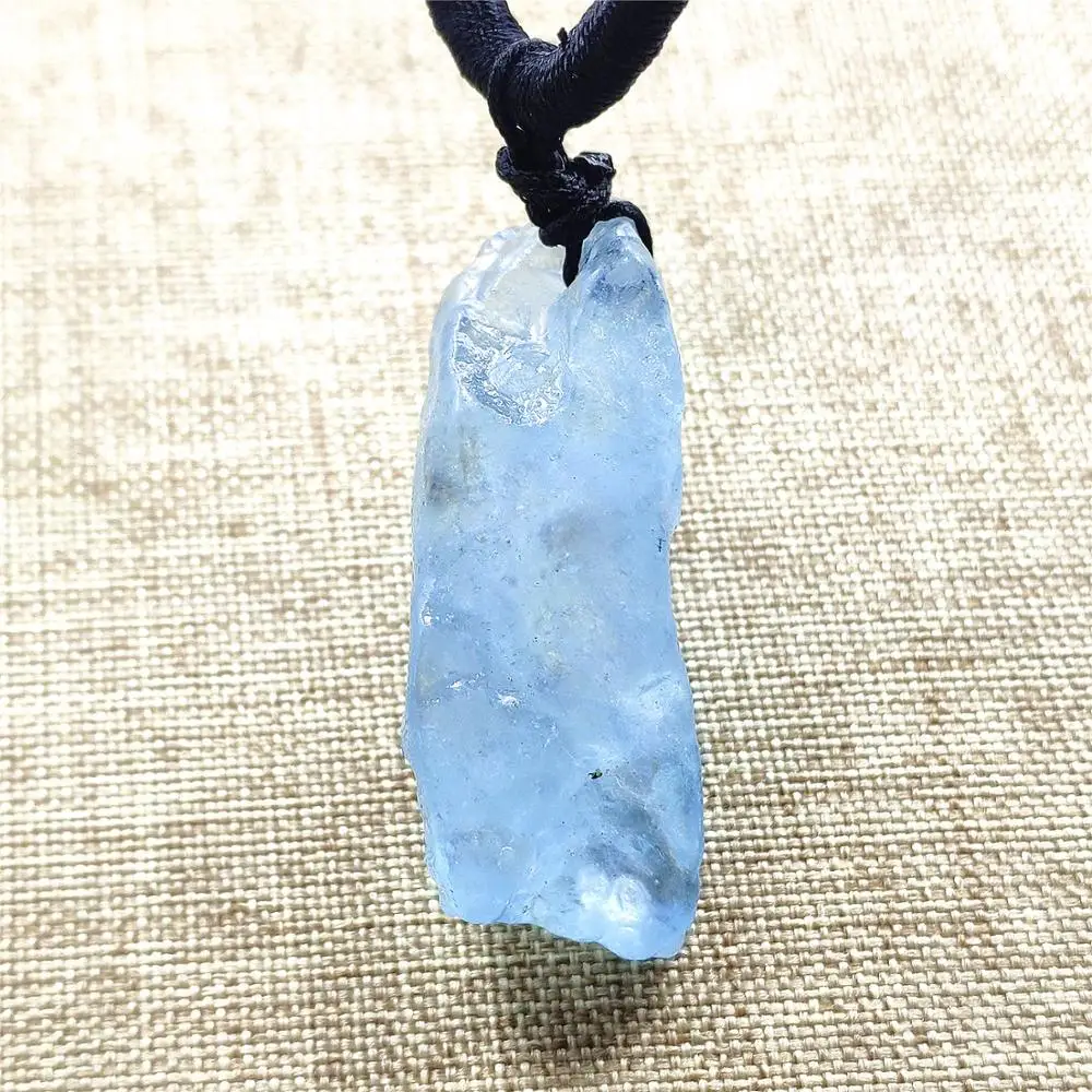 Натуральный аквамарин кулон 32x26x14 мм Кристалл для женщин мужчин любовь сырья