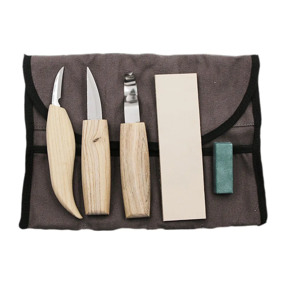 

5 Pcs Hand Carving Cutter Woodworking Tools Kit DIY Whittling Hook Carving Chisel Tools Set For Leather Carving Tools