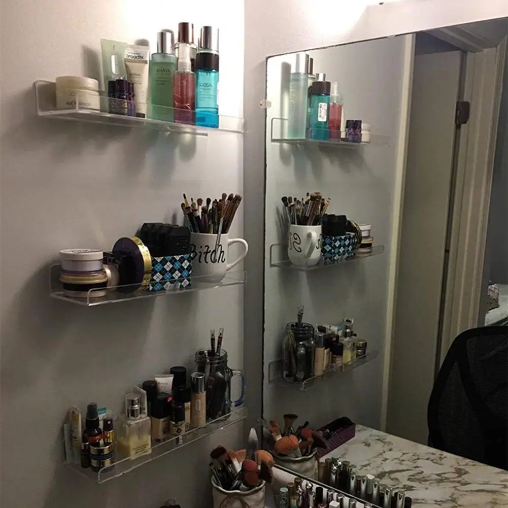 Стеллаж для хранения книг дома и офиса акриловая настенная плавучая полка