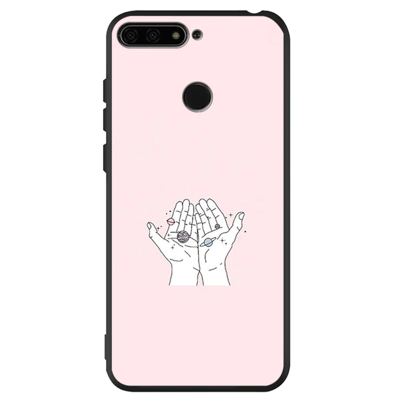 Простой Черный силиконовый чехол для телефона Lover Hand Line Huawei honor 30 20 Pro 8 8X 9 10 Lite Mate |