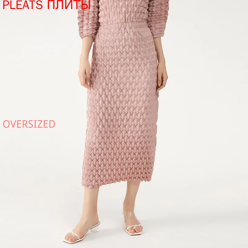 

Miyake/плиссированная женская юбка, Ранняя осень, новый продукт, в виде ракушки, со складками, средней длины, модная, темпераментная, трапециеви...