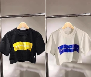 

2021 New Style Spring Summer Classic Letter Print Fashion Design Casual Crew Neck Short Open Waist Short Sleeve T-shirt A2