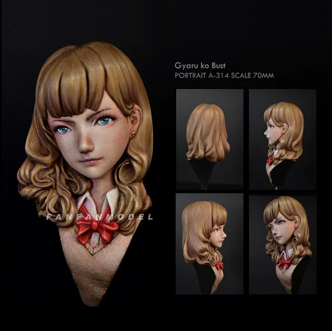 

70mm Resin bust kits beauty DIY model self-assembeld A-314