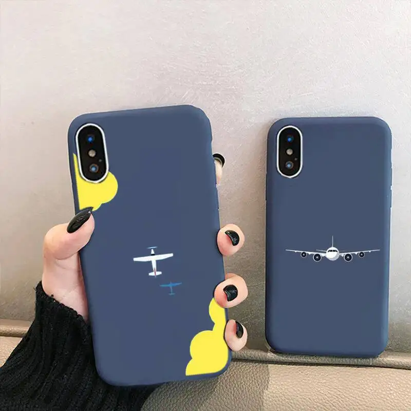 

Airplane Flying Pattern Phone Case For IPhone 6 6s 7 8 Plus X Xs Xr Xsmax 11 12 Pro Promax 12mini Candy Purple Silicone Cover