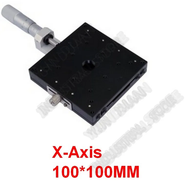

X Axis 100*100mm Manual Displacement Trimming Platform Cross Roller Guide Way Linear Stage Sliding Table High precision LX100-C