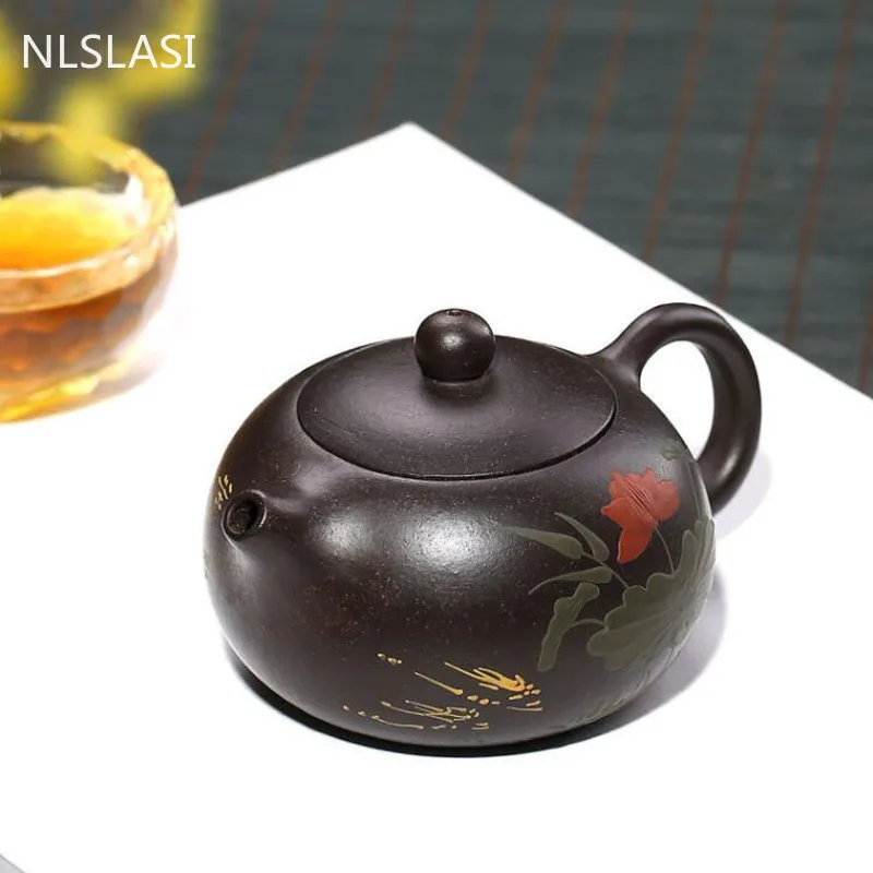 NLSLASI Yixing фиолетовый песок xi shi чайник ручной работы zisha руда грязевой чайный набор
