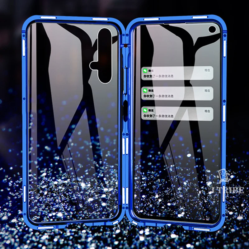 Роскошный Магнитный поглощающий металлический флип-кейс для huawei Honor 20 20i 20Pro Lite, чехол для телефона, двустороннее стекло Honor20 Pro i