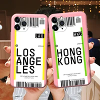 personalized airline ticket hong kong phone case for iphone 6 s 7 8 plus x xs xr 11 12 mini pro max silicone protective sleeve