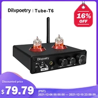 dilvpoetry tube t6 preamplifier cm6642ne5532qcc300861n bluetooth apt x hifi pc usb 24bit192khz 3 5mm headphone amplifier