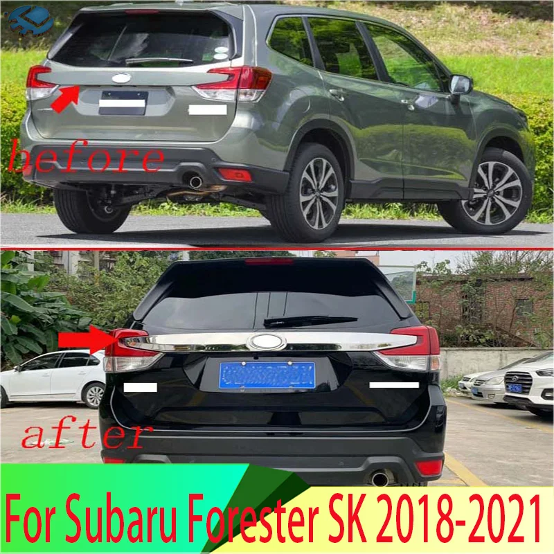 Per Subaru Forester SK 2018 2019 2020 2021 decorare accessori coperchio del bagagliaio coperchio del bagagliaio posteriore in acciaio inossidabile