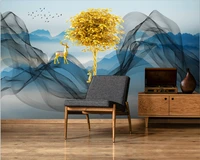 beibehang customized new chinese modern hand painted lines ink landscape lines tv background wallpaper wall papers home decor