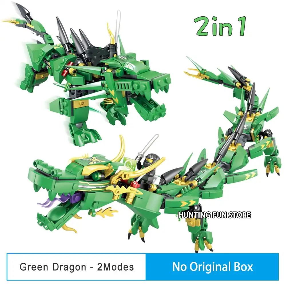 269 without box Летающий зеленый ниндзя-Дракон Mecha совместимый Ninjagoes 70612 набор миньфиг фигурки DIY строительные блоки игрушки для детей Подарки для мальчиков - Цвет: 269 without box