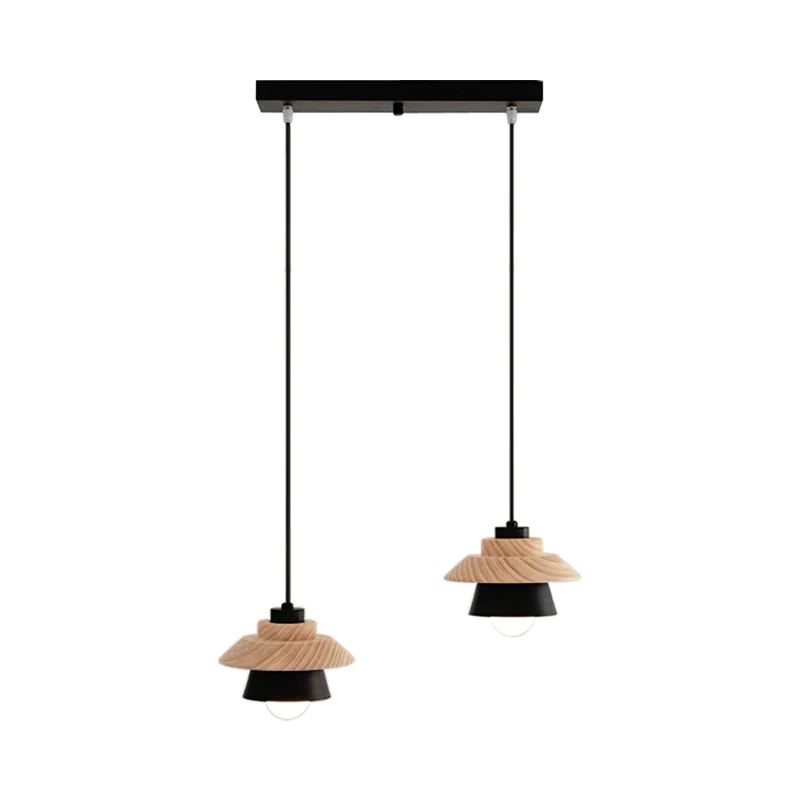 

Home Nordic Japanese Modern Pendant Lights Creative Wooden Iron Dining Room Pendant Lamp Hanging Lights For Living Room E27