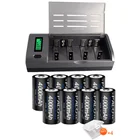 Аккумуляторная батарея PALO 1,2 в размера C, 4000 мАч, Ni-MH R14, умное зарядное устройство с ЖК-экраном для газовой плиты, автомобиля, игрушки, фонарика, радио