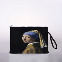 classic oil painting cosmetic bag ladies mini cosmetic bag storage bag travel storage bag handbag