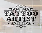 Настенная Наклейка-тату для художника, студийные наклейки на окна, боди-шоп, декор стен, съемное художественное украшение JH621