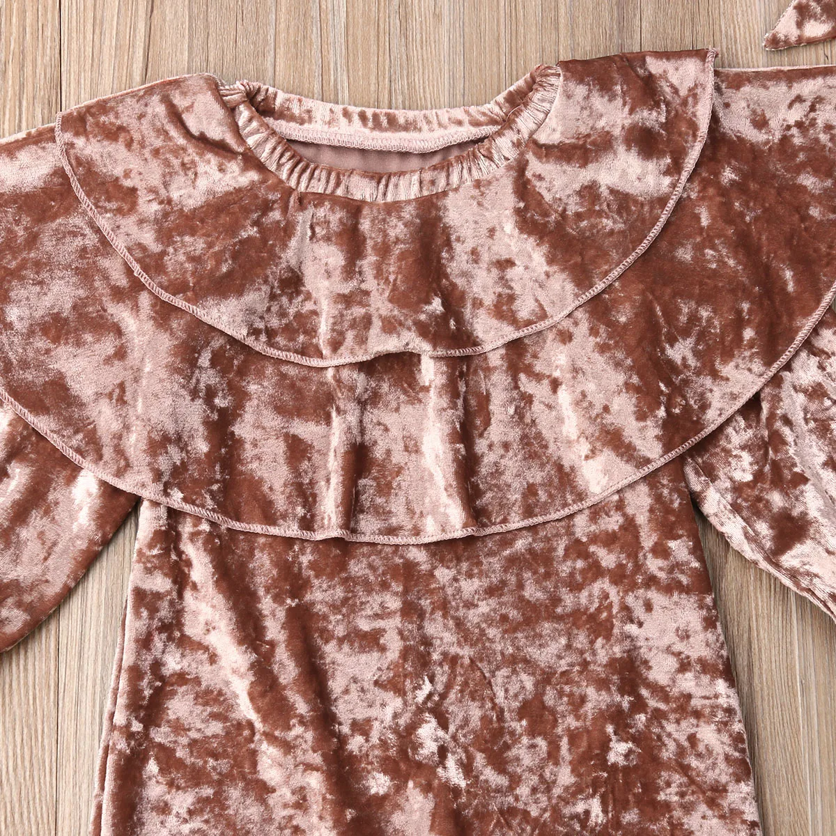 2019 бархатный комбинезон с длинными рукавами и воротником в виде листьев лотоса