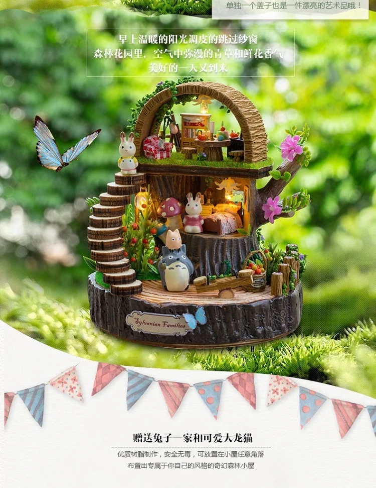 

DIY House Hand Rotating Sky City Music Box Girlfriends Birthday Present Creative Valentine's Day Christmas Gift Music Decoration