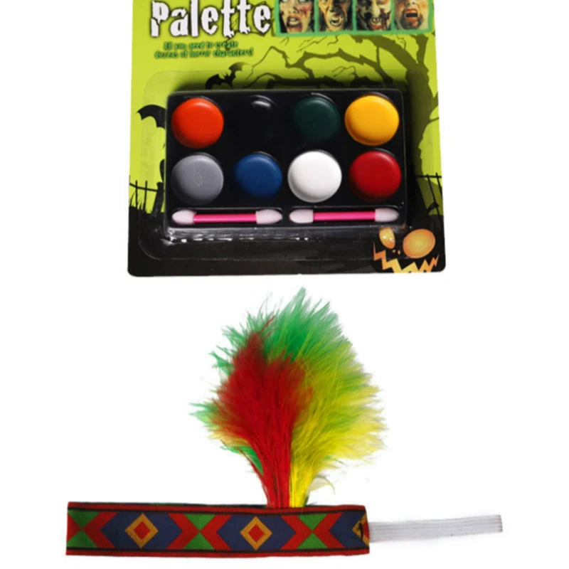 Косплэй аборигенов перья из Индии Для головного убора Savage роль Опора вождя Череп