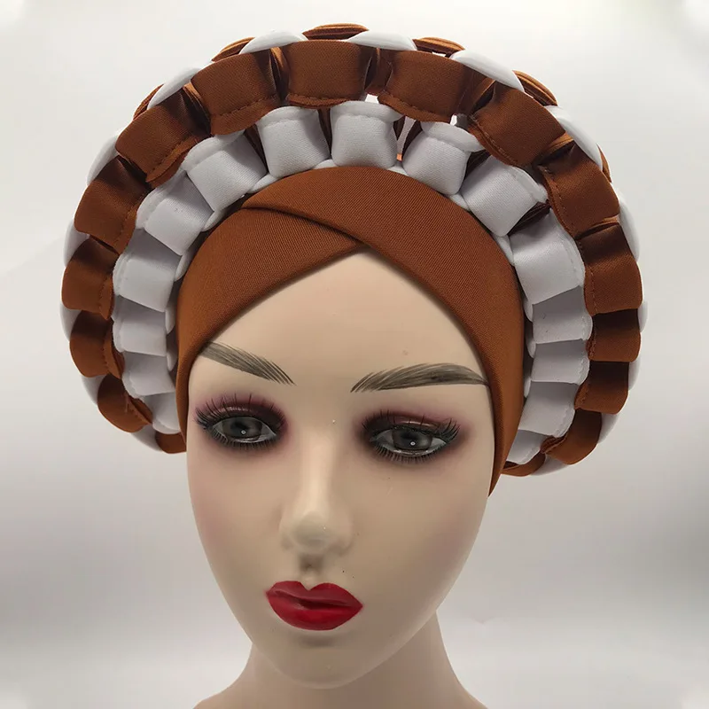 

2022 Bonnet African Head Cap Adjustable Brown Color Matching Cap Africa Bonnets For Women Fast Free Shipping