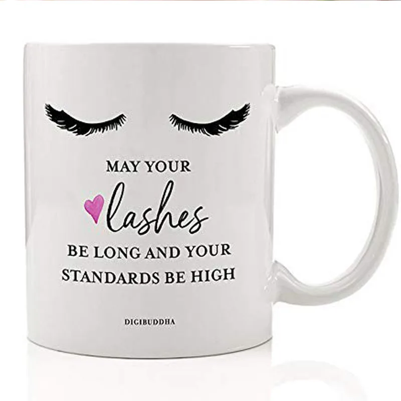 Длинные ресницы высокие стандарты кофейная кружка идея для подарка красивые