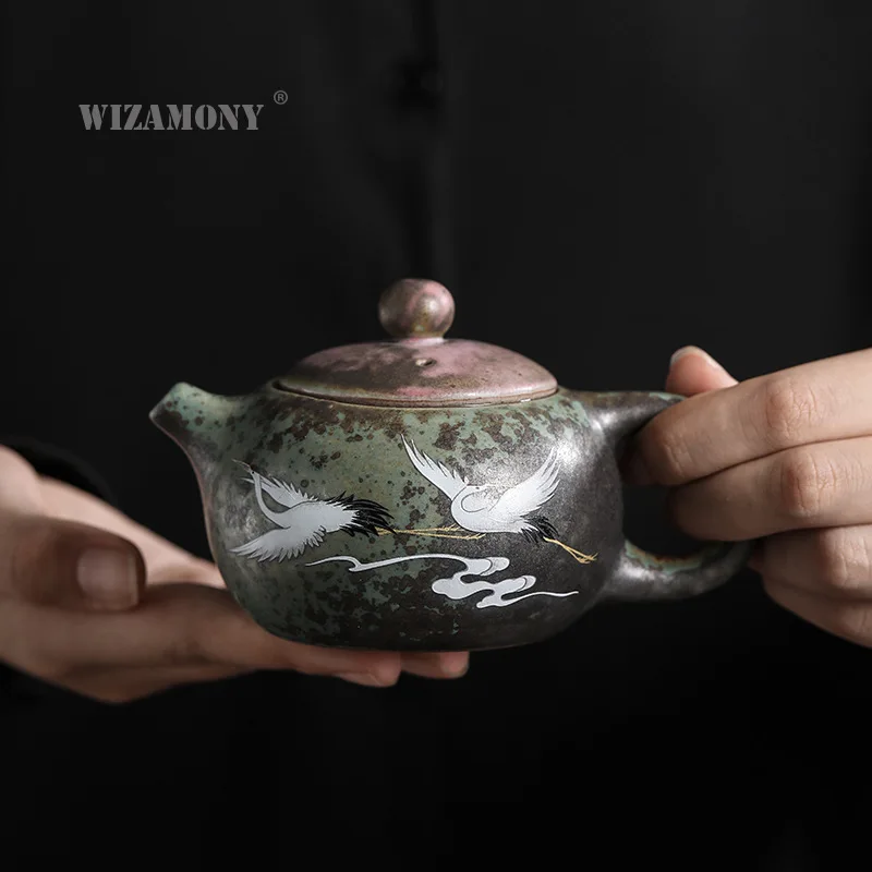 

WIZAMONY The Kiln huan cai rui he Chengxiang xi shi hu Manual Vintage Ceramic Kung Fu Tea Little Pot of dan hu Pu'er Tea