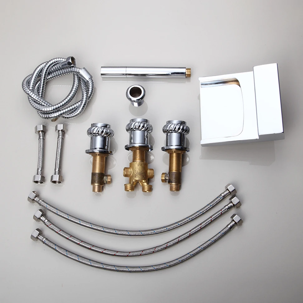 Набор для душа KEMAIDI 5 шт. набор с водопадом и тремя ручками хромированная отделка |