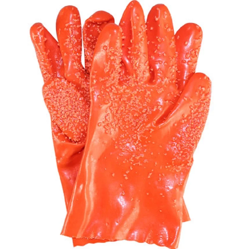 

Fishing Catch Gloves with Cotton liner Non-slip Palm Heavy Duty Rubber Gloves Resist Acid Alkali and Oil Water-proof Fishery