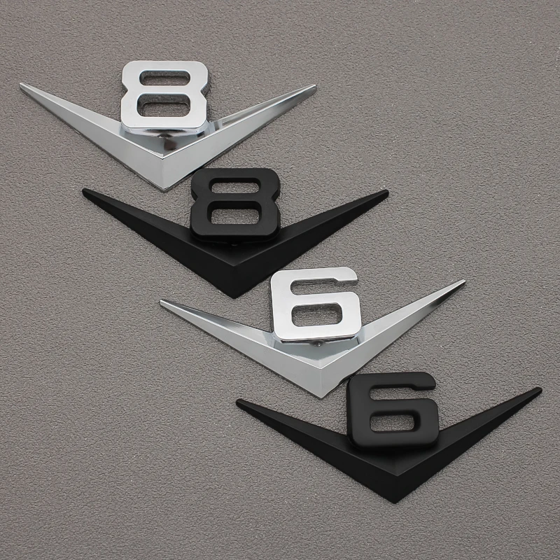 Металлические автомобильные Стильные наклейки логотип V6 эмблема значок