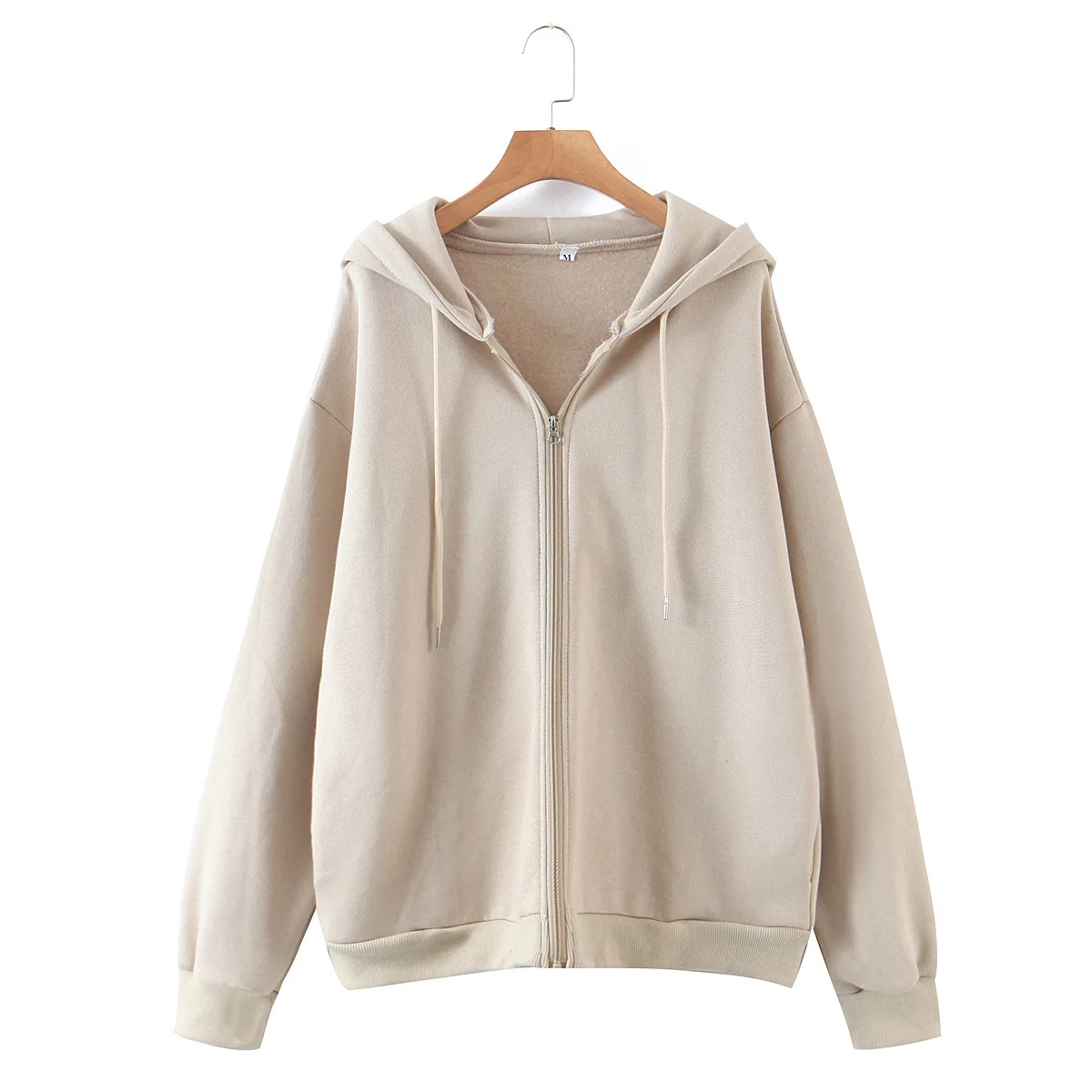

Spring Autumn Women's Casual Zip Up Hoodies Long Sleeve Solid Color Drawstring Hooded Sweatshirts with Pocket