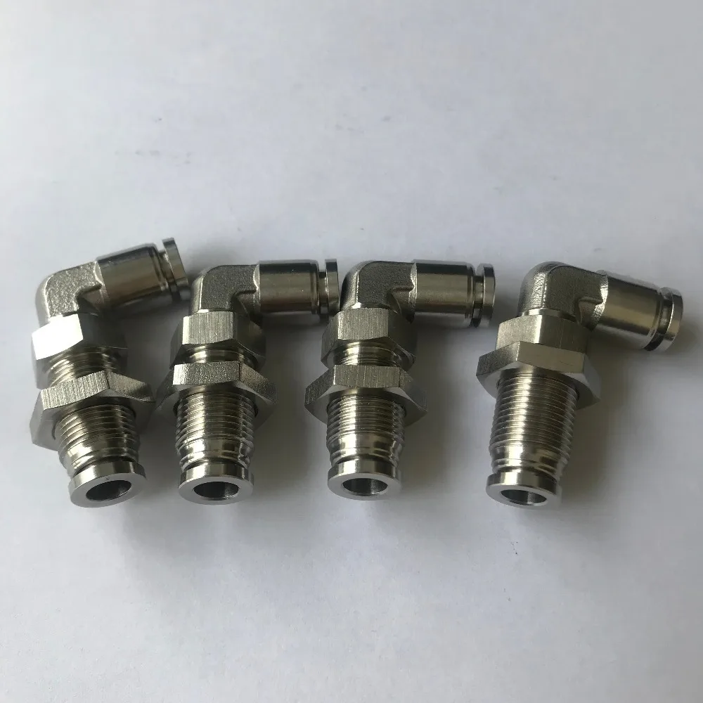 Pneumatic Stainless steel Hose 4-12mm Quick Connect Air Fitting PLM Union 90 Degree Elbow Plastic Bulkhead fitting | Обустройство