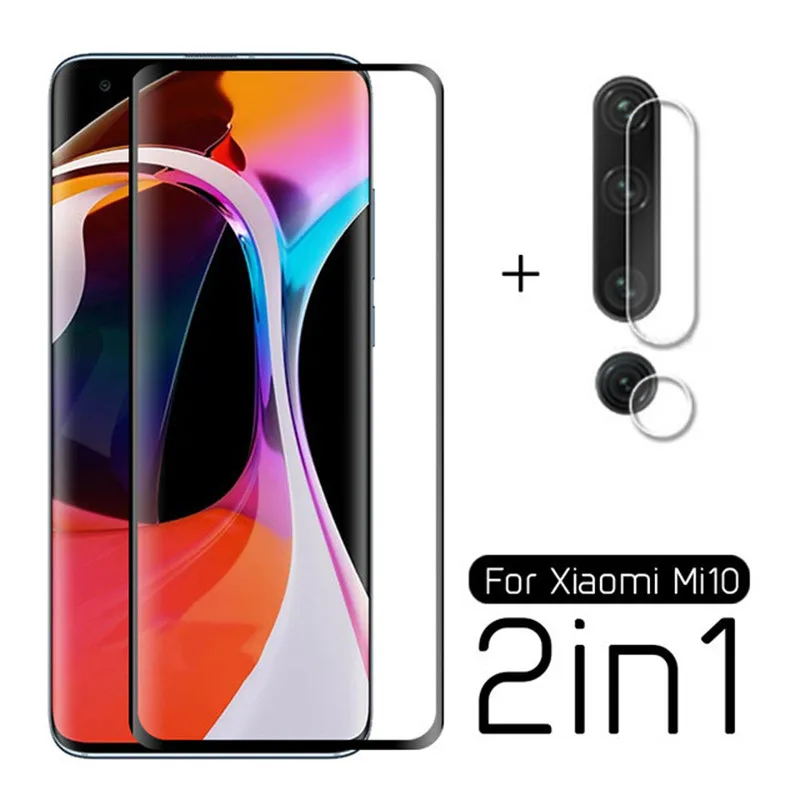 2 в 1 закаленное стекло для Xiaomi Mi 10 10pro защита экрана объектив камеры Mi10 pro пленка