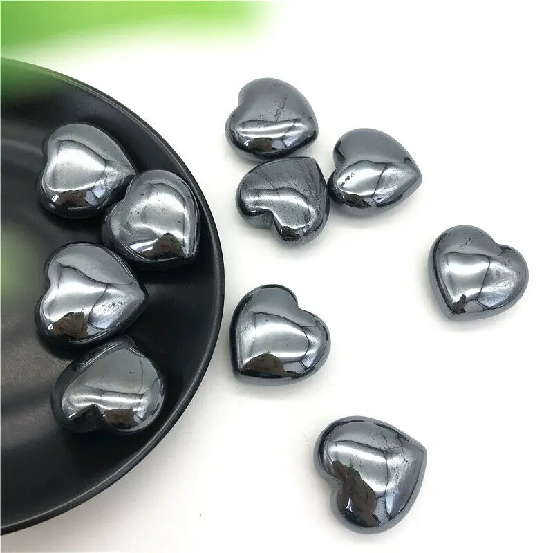 

Drop Shipping 1PC Natural Hematite Heart Shaped Tumbled Crystal Stones Quartz Reiki Healing Crafts Natural Stones and Crystals