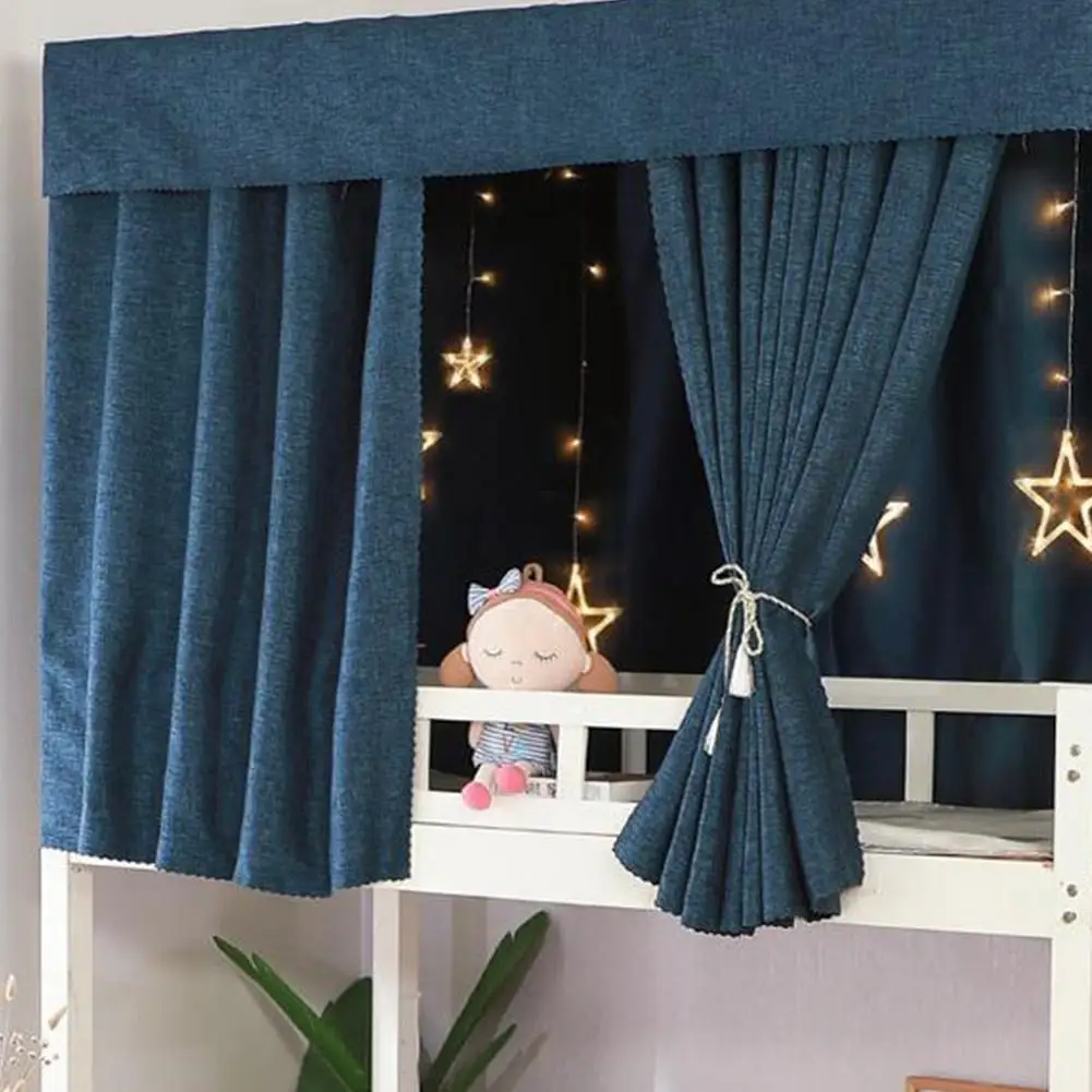 Однотонная штора из хлопка и льна в современном стиле с термоизоляцией